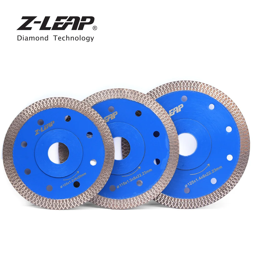 Z-LEAP 105/115/125 مللي متر الماس شفرة المنشار الجرانيت الرخام السيراميك أسطوانة تقطيع سوبر رقيقة توربو شفرات منشار دائري حجر قطع أدوات