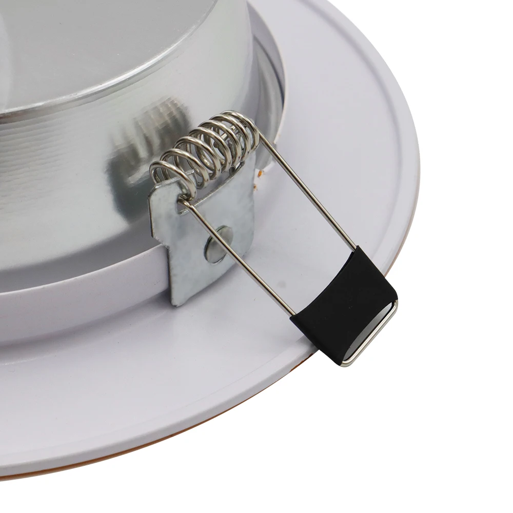 180-260V led typu downlight srebrzyste lampy sufitowe 5W 9W 12W 15W 18W biały/ciepły biały okrągły wbudowana lampa led powłoka aluminiowa chłodzenie