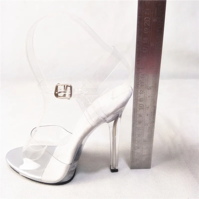 New fashion transparent shoes, high heels for the summer modeling stage, 12 cm high party sandals