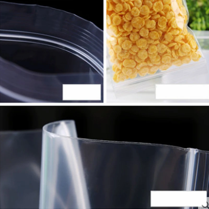 100pcs/lot Thickness 12 Wires Food Bags Various Sizes Clear Self Sealing Plastic Packaging Bags Zip Lock Poly Bags Zipper Bag