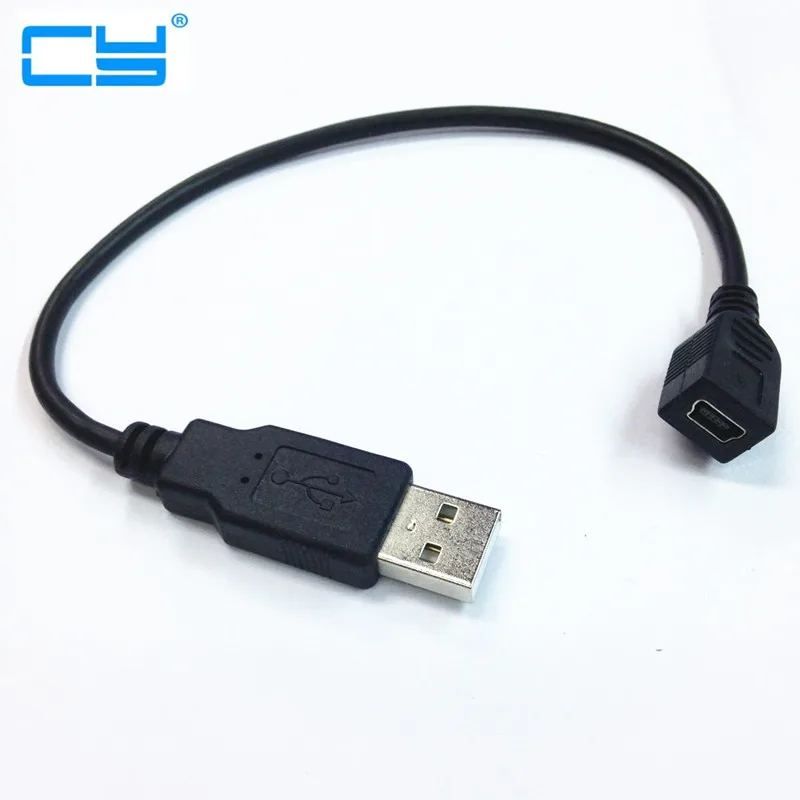 USB 2,0 mini 5Pin 5P hembra a USB 2,0 macho Cable de enchufe 0,25 m