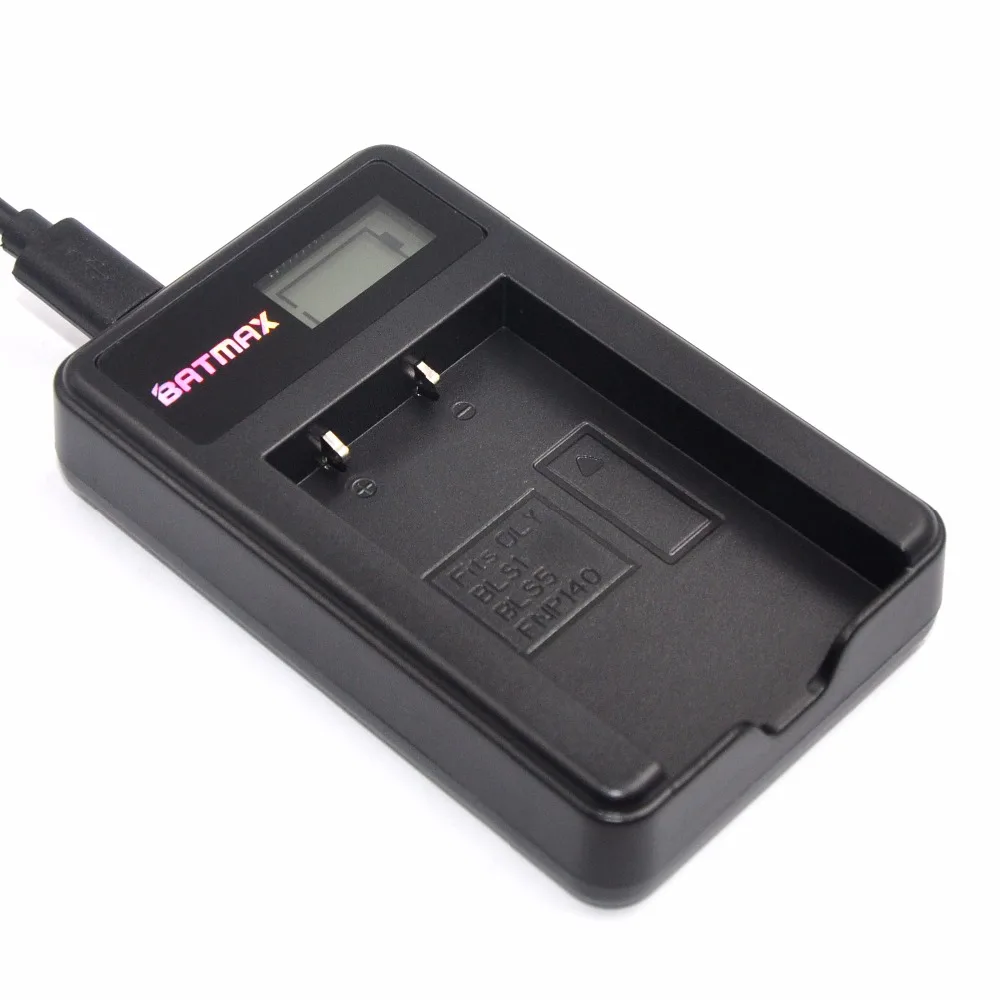 Battery LCD Display USB Charger  for OLYMPUS BLS 1 BLS1 BLS-1 Battery E-PL1 E400 E410 E420 E450 E620 E-P1E-P2