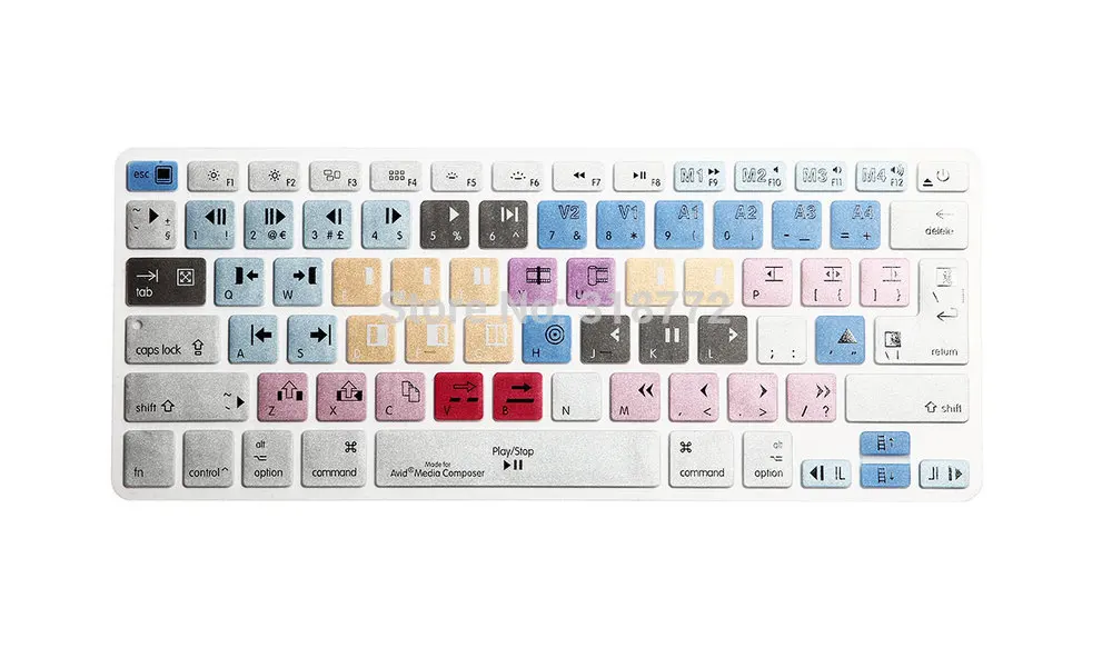 XSKN Avid Media Composer Keyboard Cover For MacBook Pro Touch Bar Models - Shortcuts Printed On Keys