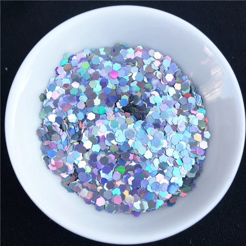 Forma hexagonal ultrafinos lantejoulas para Nail Art, Glitter Paillettes, Eco Friendly, Pet, Unhas Material Decoração, 3mm, 10g por lote