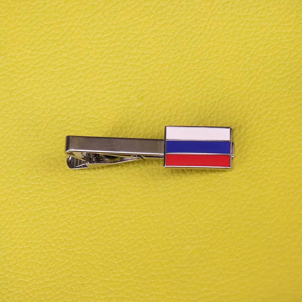 Russia flag tie clips Soviet USSR coutry jewelry patriot gift men's shirts accessories