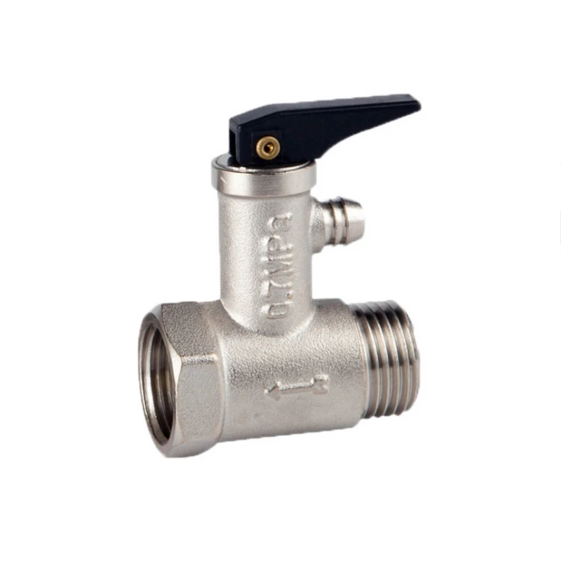 Elettrovalvola 1PC M1/2' to F1/2' Brass Chrome Finished Safety Valve 0.7MPa Water Heater Safety Valve DN15 Pressure Relief Valve Acqua e vapore — dettaglio 3