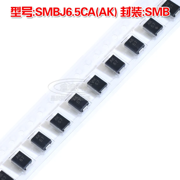 New SMBJ6.5CA SMB Silkscreen AK TVS Transient Diode 6.5V 600W SMD