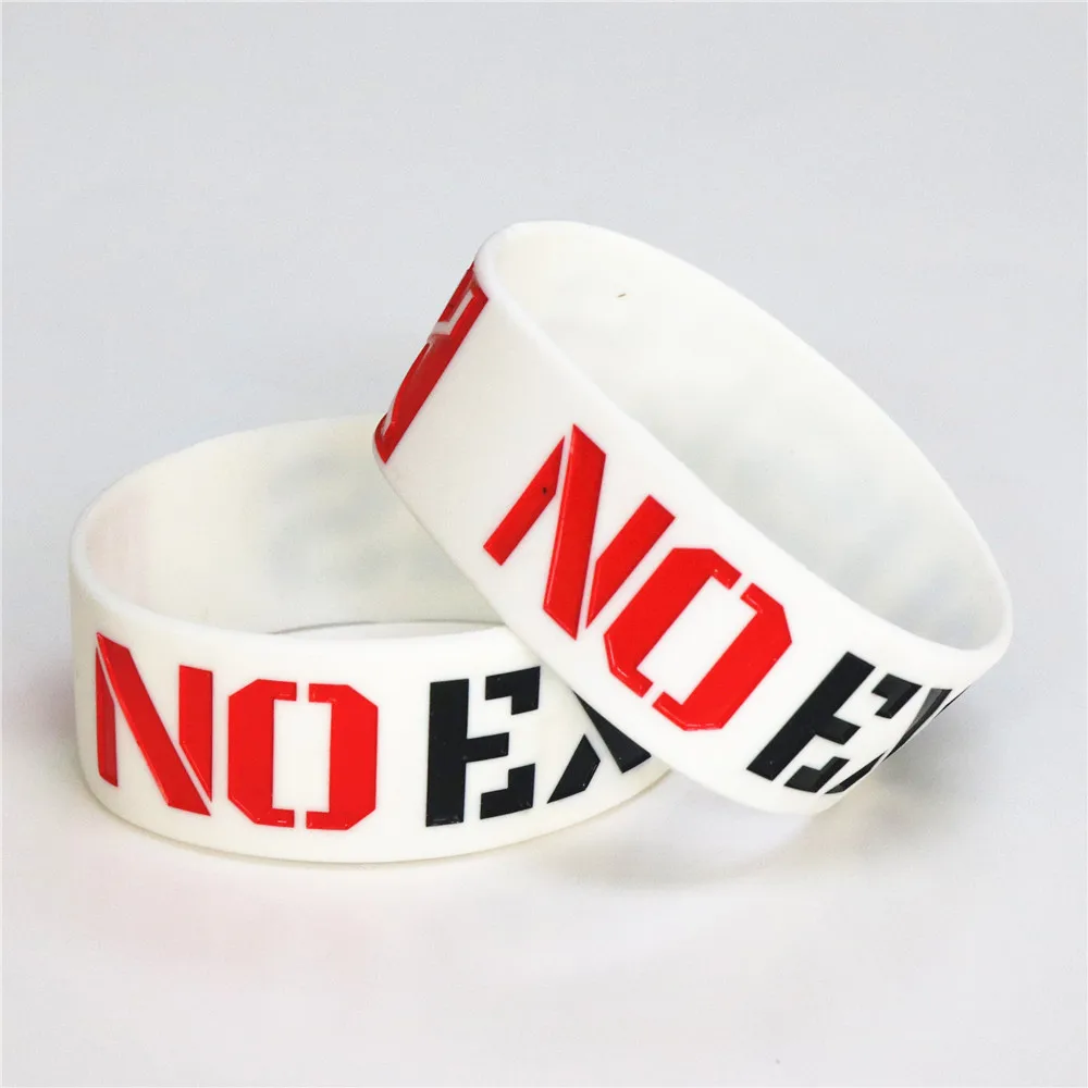 1PC Fashion No Excuses Motivation Silicone Wristband Sports Rubber Bracelets & Bangles Used In Any Sport Activities Gift SH076