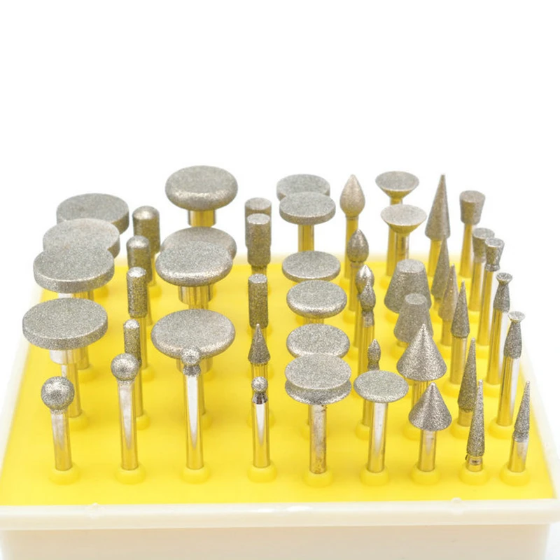 Borntun 50 unids/set 3mm de diamante brocas para aire neumático amoladora eléctrica de la máquina