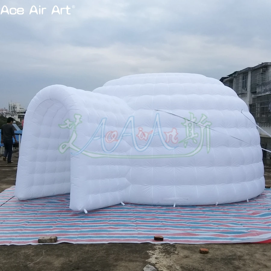 

Giant Movable Inflatable Dome Tent Inflatable Igloo House Bar Booth with Lighting Bulbs and Remote Controller for Party Event