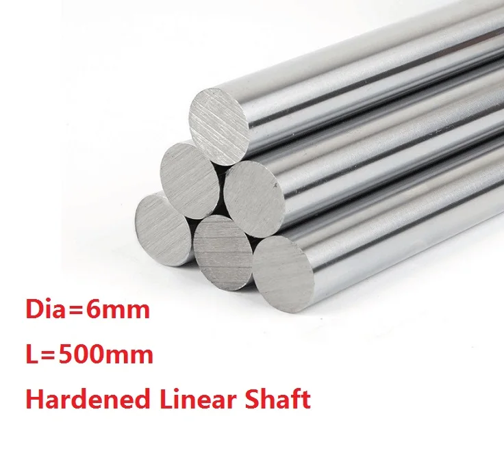 

50pcs/lot Dia 6mm shaft 500mm long Chromed plated linear shaft hardened shaft rod bar rail guide for 3d printer cnc parts