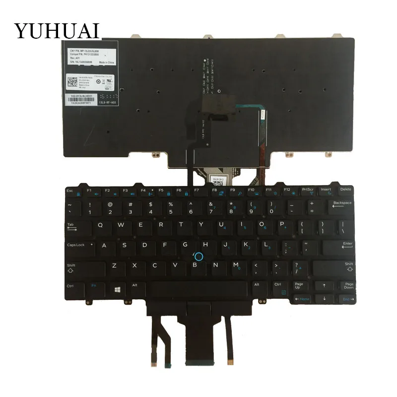 DELL Latitude E7250 E5450 E7470 7250 E7450 용 새 백라이트 미국 키보드