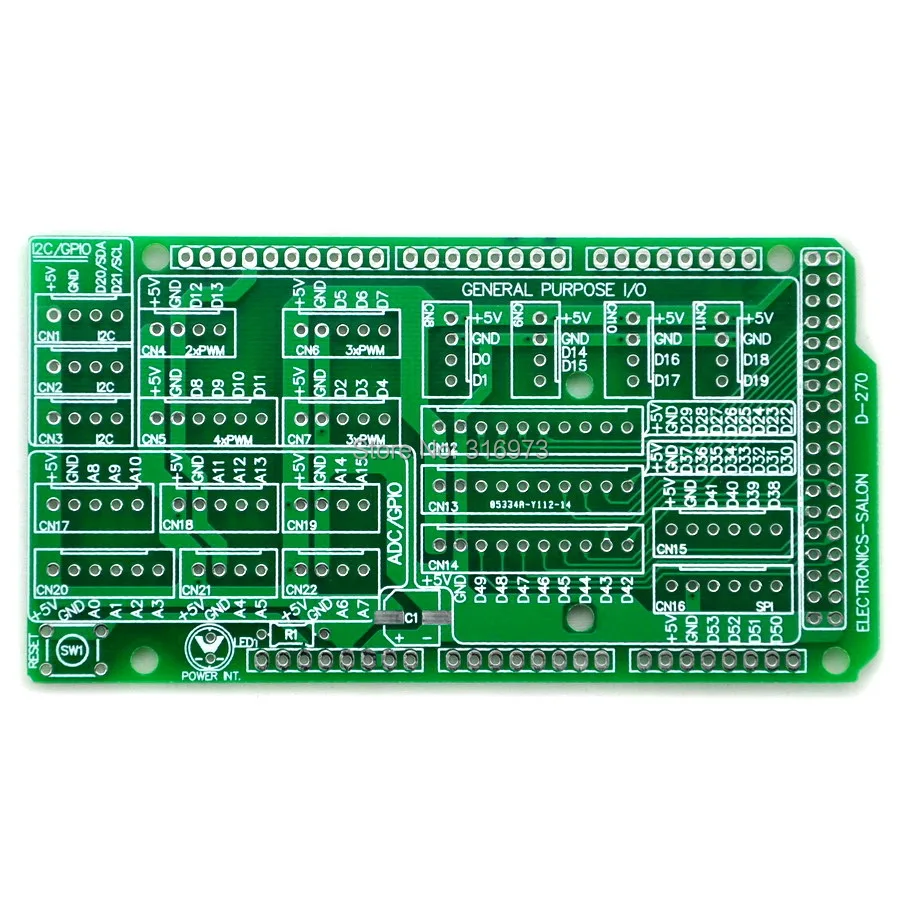 (100 pcs/lot) I/O Extension PCB for MEGA 2560 R3 Board DIY.