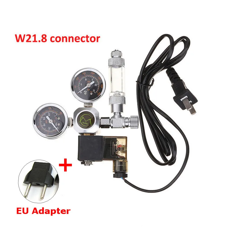 

220V Aquarium CO2 Regulator Magnetic Solenoid Check Valve Aquarium Bubble Counter W21.8 Water Plant Fish Tank Tool CO2 Control