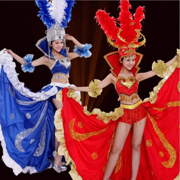 Spanish Dance Costumes Bullfighting Opening Women Festival Stage Performance Include hat Sequins