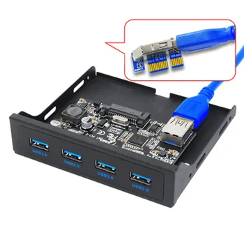 PCI-E USB 3.0 PC Front Panel USB Expansion Card PCIE USB Adapter 3.5&quot; Floppy USB3.0 Front Panel Bracket PCI Express x1 Riser