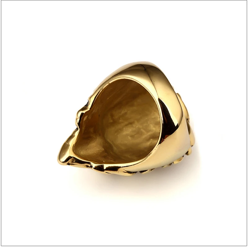 316L Stainless Steel Lion Face Gold Plated  Rings Hipsters Men Women Hip Hop Bijoux Street Dancing Nightclub Punk Finger Jewelry