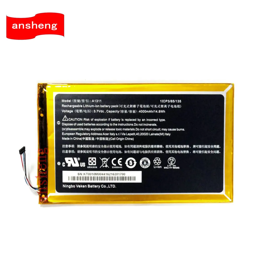 

High Quality 4000mAh A1311 battery for Acer Iconia Tab A1-830 A1311 A1 830 Tablets PC