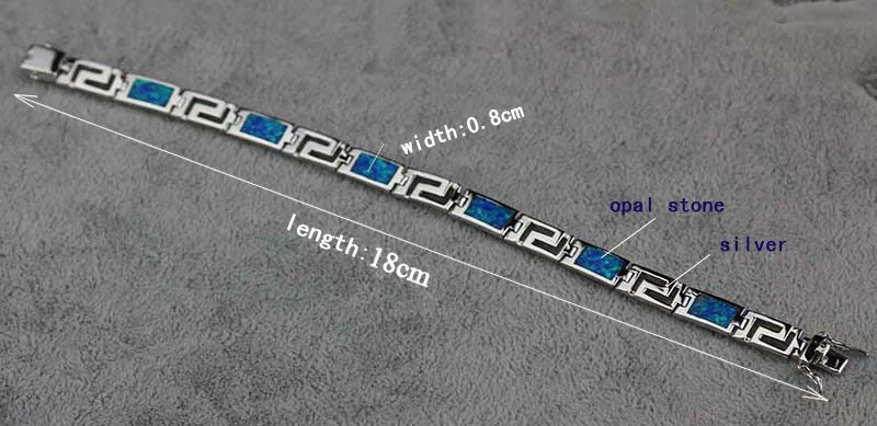 JLB-004  Simple Blue Opal  Bracelets For Men & Women Elegant EU Style Classic Pattern  Chain Bracelet For Party Gift