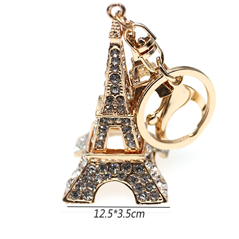 50pcs/Lots Fancy High quality fashion rhinestone 3D Eiffel Tower Valentine's Day Jewelry gift Key Holder/keychain