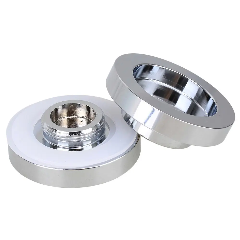 Exquisite Flat Round Zinc Alloy Shower Bath Door Handle Glass Door Silver Knob Double Side