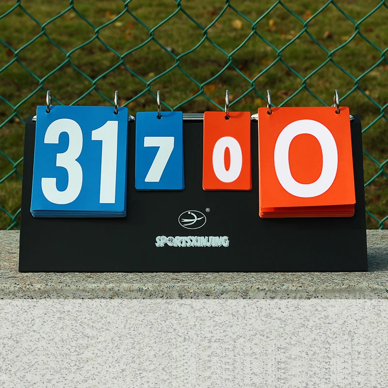 Portable PVC Plastic Plate Digit Sports Scoreboard Big Size Durable And Foldable Scoring Device For Board Badmintion Game Black