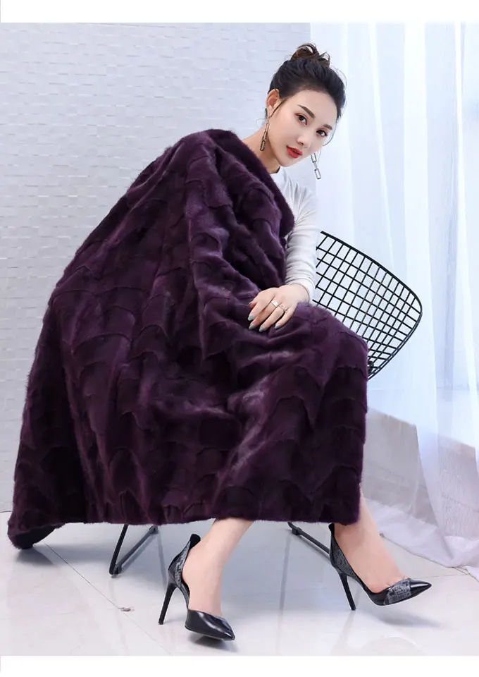 ของแท้ Mink Fur Coat Jacket mandarin collar Slim ฤดูหนาวของแท้ขนสัตว์ Outerwear Plus ขนาด 3XL 4XL 5XL