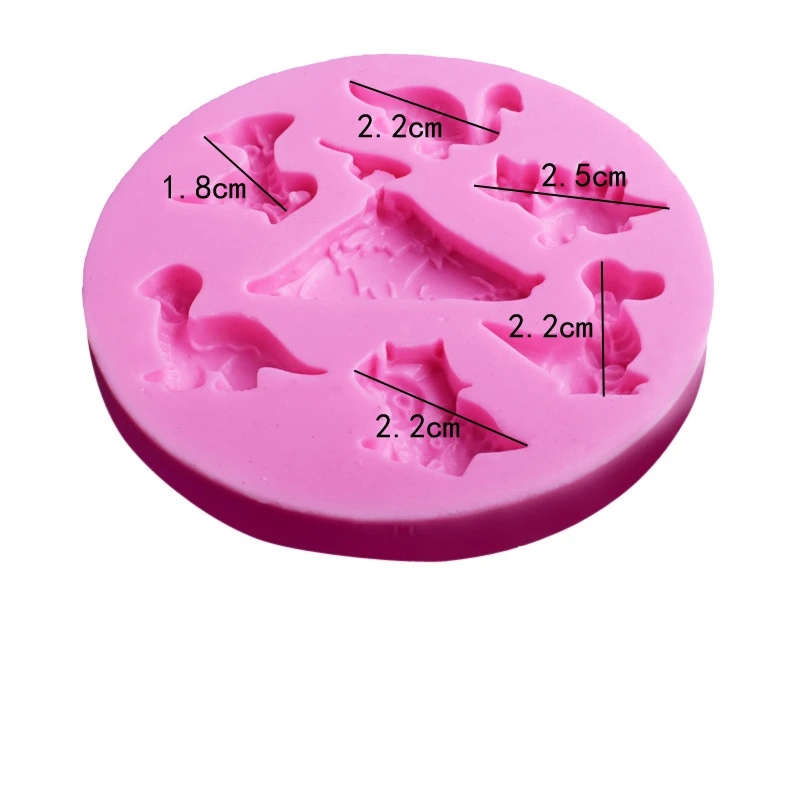 Aomily 7 Holes Multi Dinosaur Shaped Silicone Chocolate Cookies Cake Mold Silicone Soap Candy Fondant Chocolate Kitchen Mould