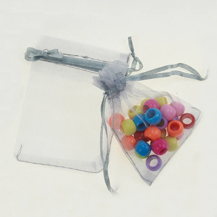 

9*12cm 100pcs Gray Gift Bags For Jewelry/wedding/christmas/birthday Yarn Bag With Handles Packaging Organza Bags