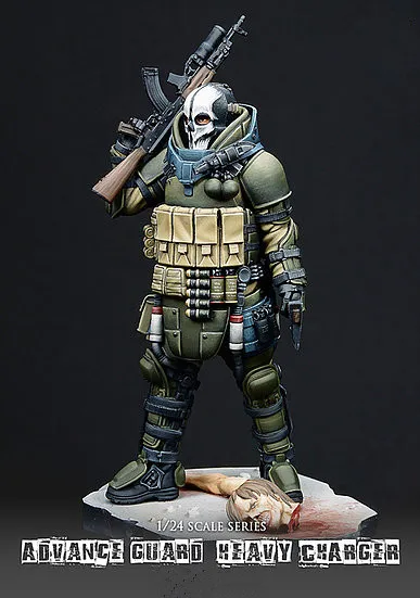 1/24 نموذج لجسم ارتفع مجموعات الحرس مسبقا مع قاعدة شاحن الثقيلة غير مصبوغ S66