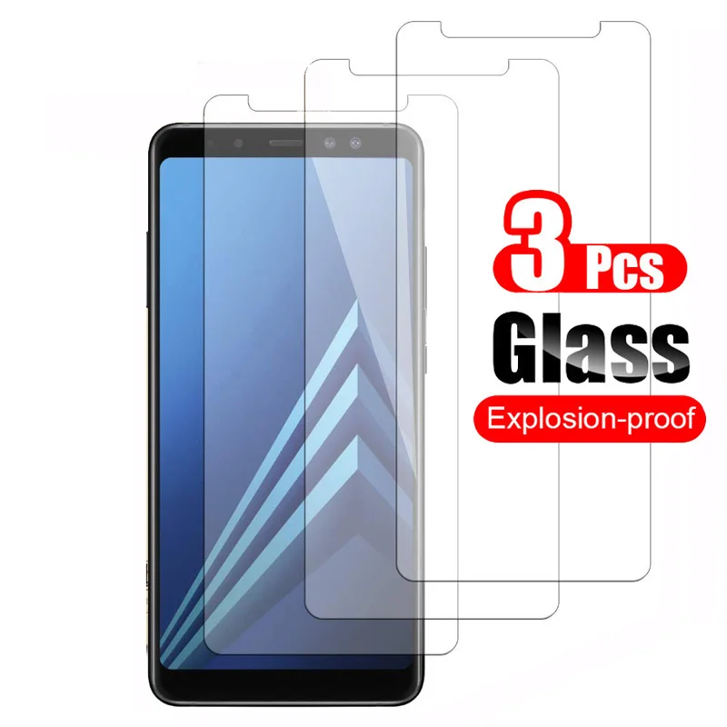 3Pcs Tempered Glass For Samsung Galaxy A8 A8+ Plus 2018 A8 A80 Screen Protector Protective Film 9H Anti-scratch Glass