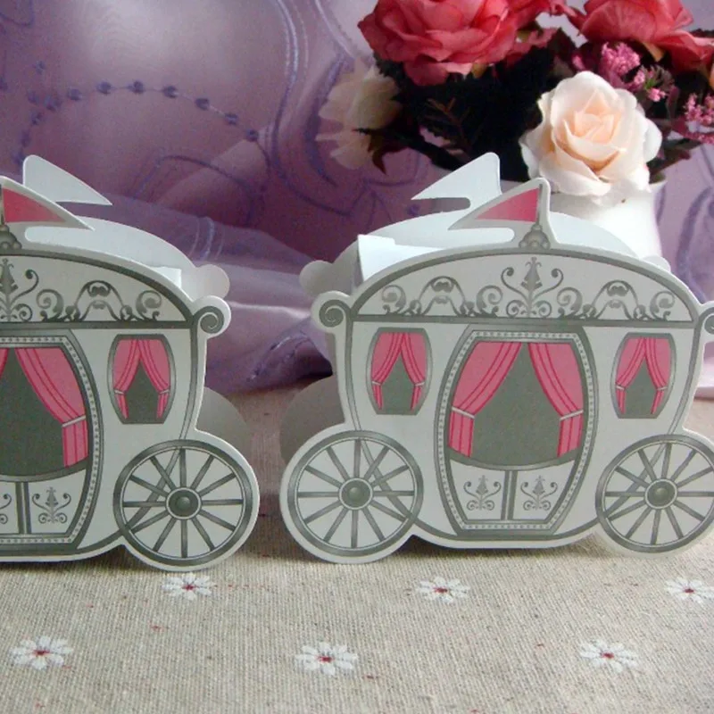 Romantic Fairy tale Favors Gifts Baby Shower Wedding Candy Box Cinderella Pumpkin Carriage wedding decoration mariage 100pcs