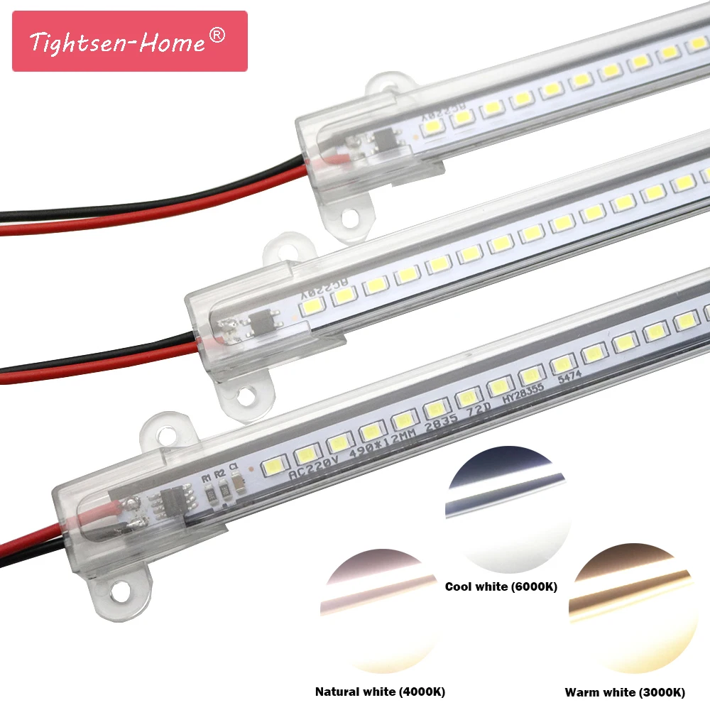 

5PCS LED Bar Light AC220V High Brightness LED Tube 50cm 72LEDs SMD 2835 LED Rigid Strip Energy Saving LED Fluorescent Tubes