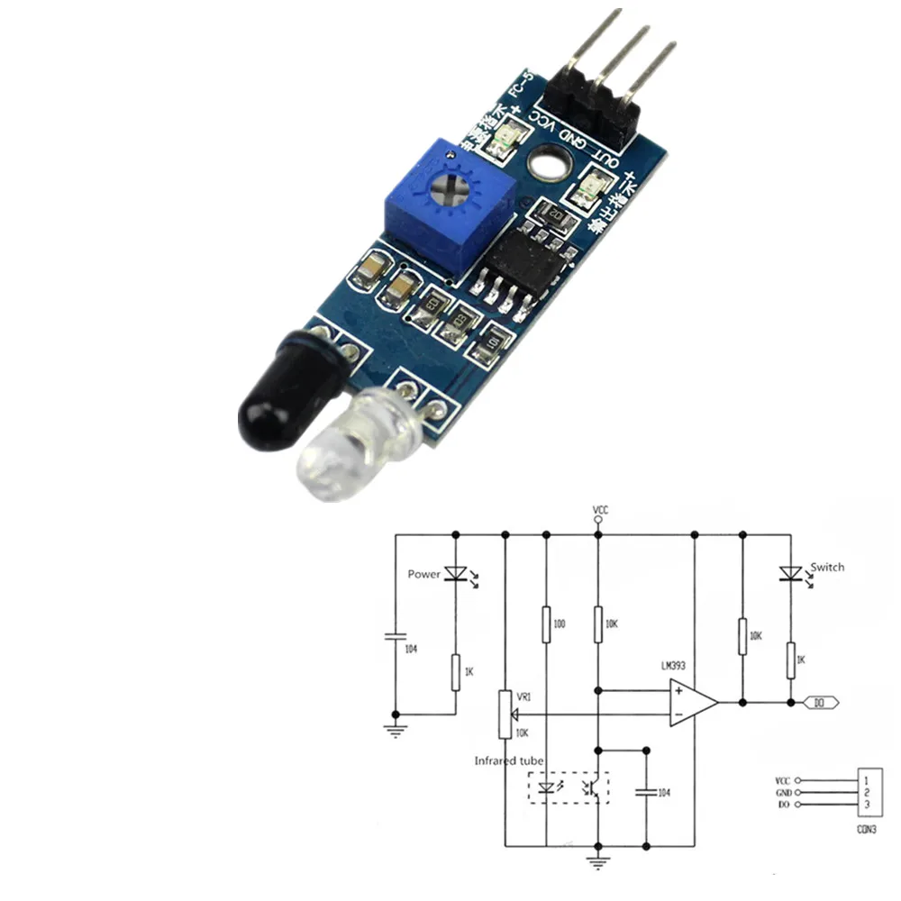 Smart Car Robot reflektierende foto elektrische 3-polige ir Infrarot-Hindernis vermeidung sensor modul für Arduino DIY Kit