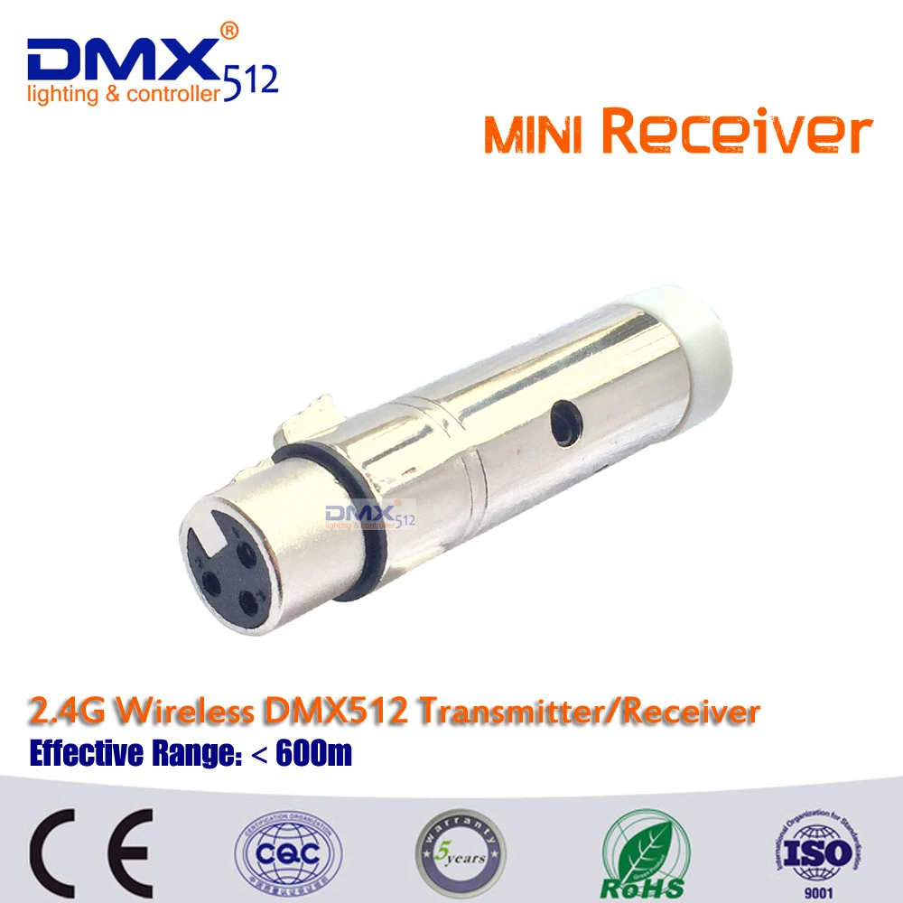 Cable transmisor y receptor inalámbrico DMX512, dispositivo con pantalla LCD, 2,4 GHz, XLR, para DJ, Disco, rayo láser led, envío gratis por DHL