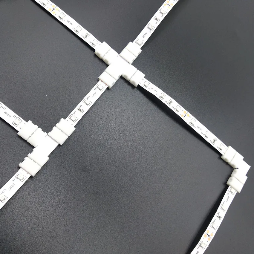 2PIN/5PIN Free Soldering LED Connector 10mm L / T / X Shape Corner Connector for LED Strip Light RGB RGBW RGBWW