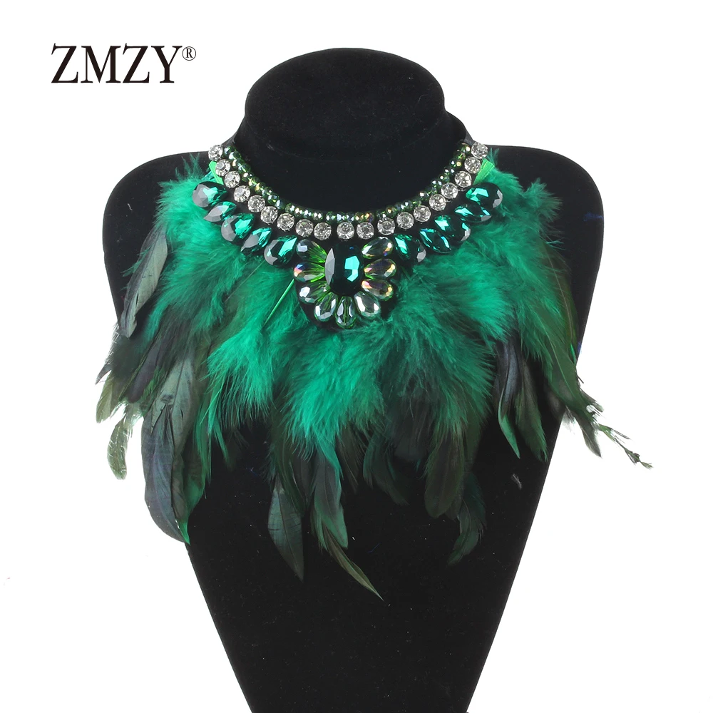 ZMZY New Necklace Fashion Chain Multilayer Long Feather Necklace Luxury Statement Necklaces Bijoux Jewelry Wholesale