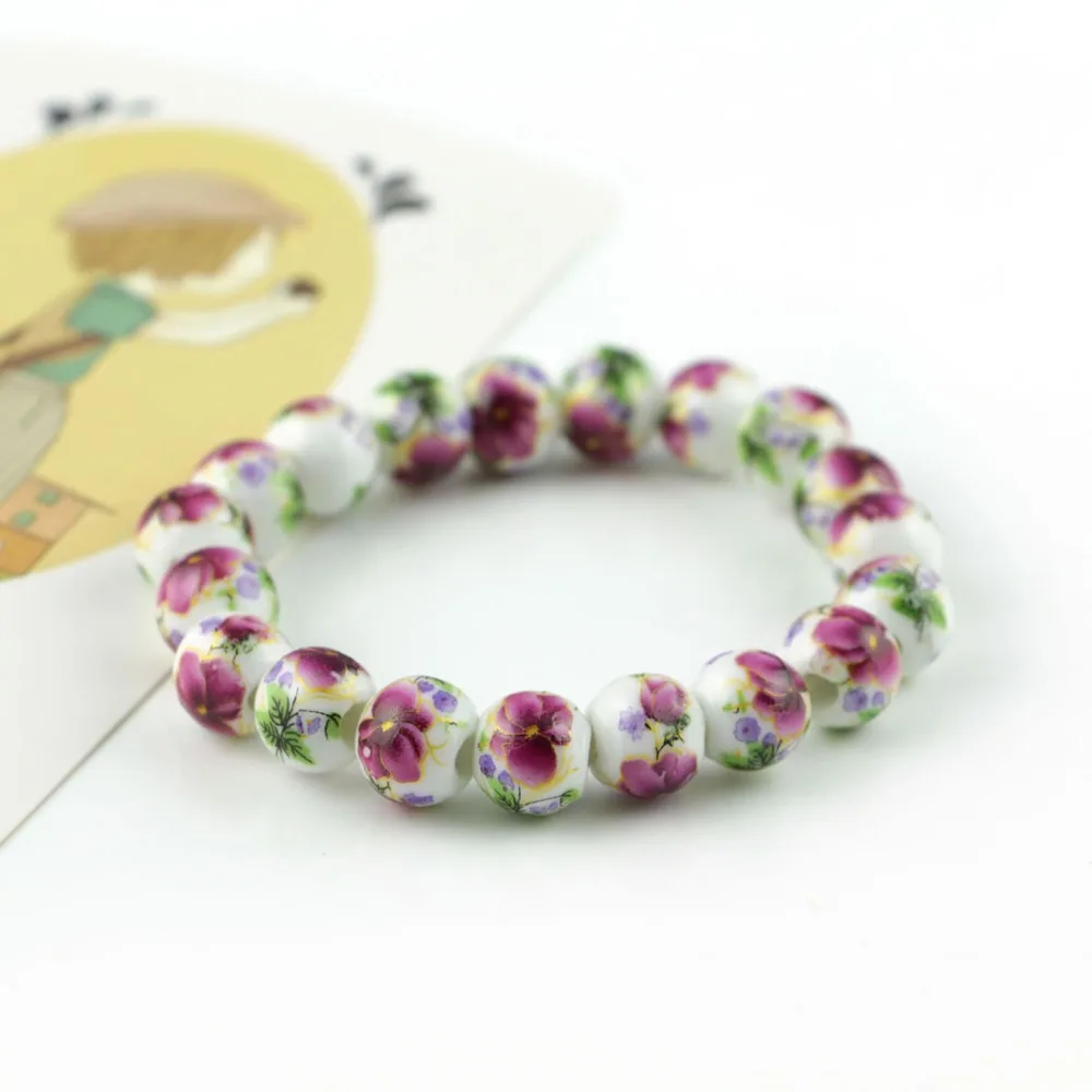 Chinese Fashion Classic rose sun flower vintage handmake trendy round strand bracelets bead bracelet accessories souvenir gift