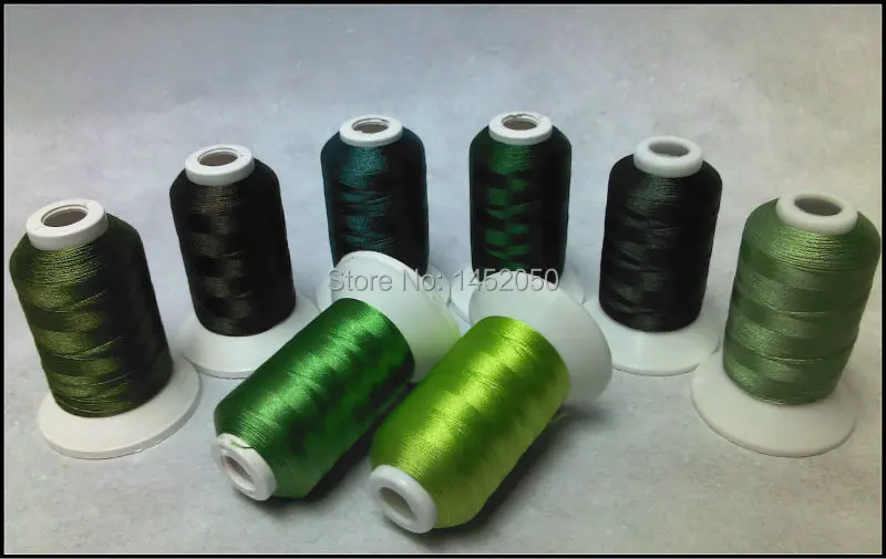 GREEN COLORS Embroidery Machine Thread 8 Spools Free Ship