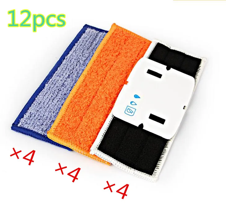 12 pcs/lot robot cleaner brushes spare parts 4pcs Wet Pad Mop +4pcsDamp Pad Mop + 4pcs Dry Pad Mop for iRobot Braava Jet 240 241