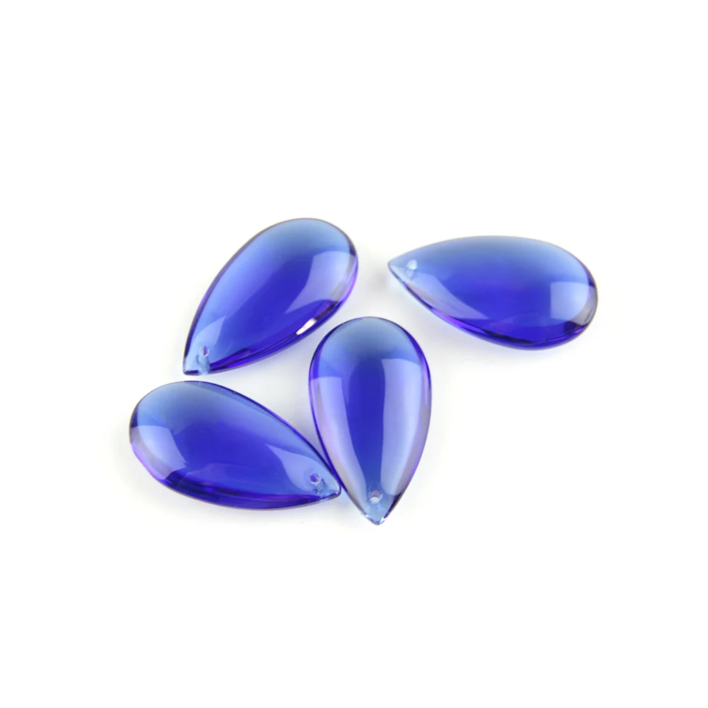 30pcs/lot 38mm Dark Sapphire Color Crystal Waterdrop Prism Pendant For Decoration