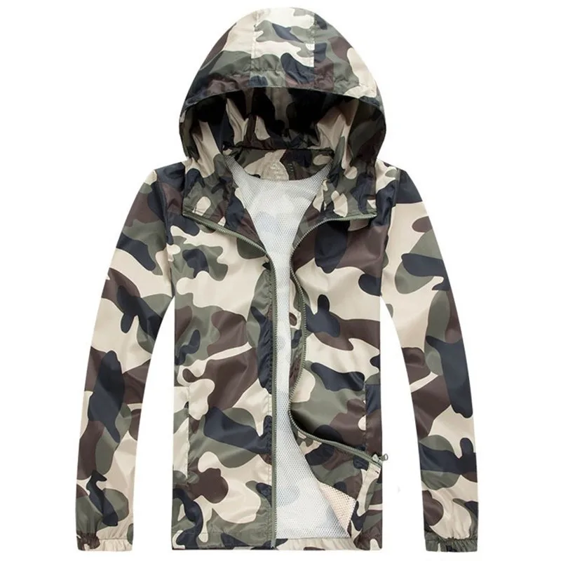 2024 Spring Autumn Fashion High Quality Men Jacket Coats, Male Causal Hooded Camouflage Jacket, Thin Windbreaker Zipper