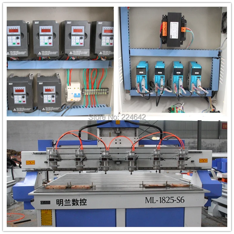 1325 1825 Cnc Engraving Machine With Six Spindles For Wood