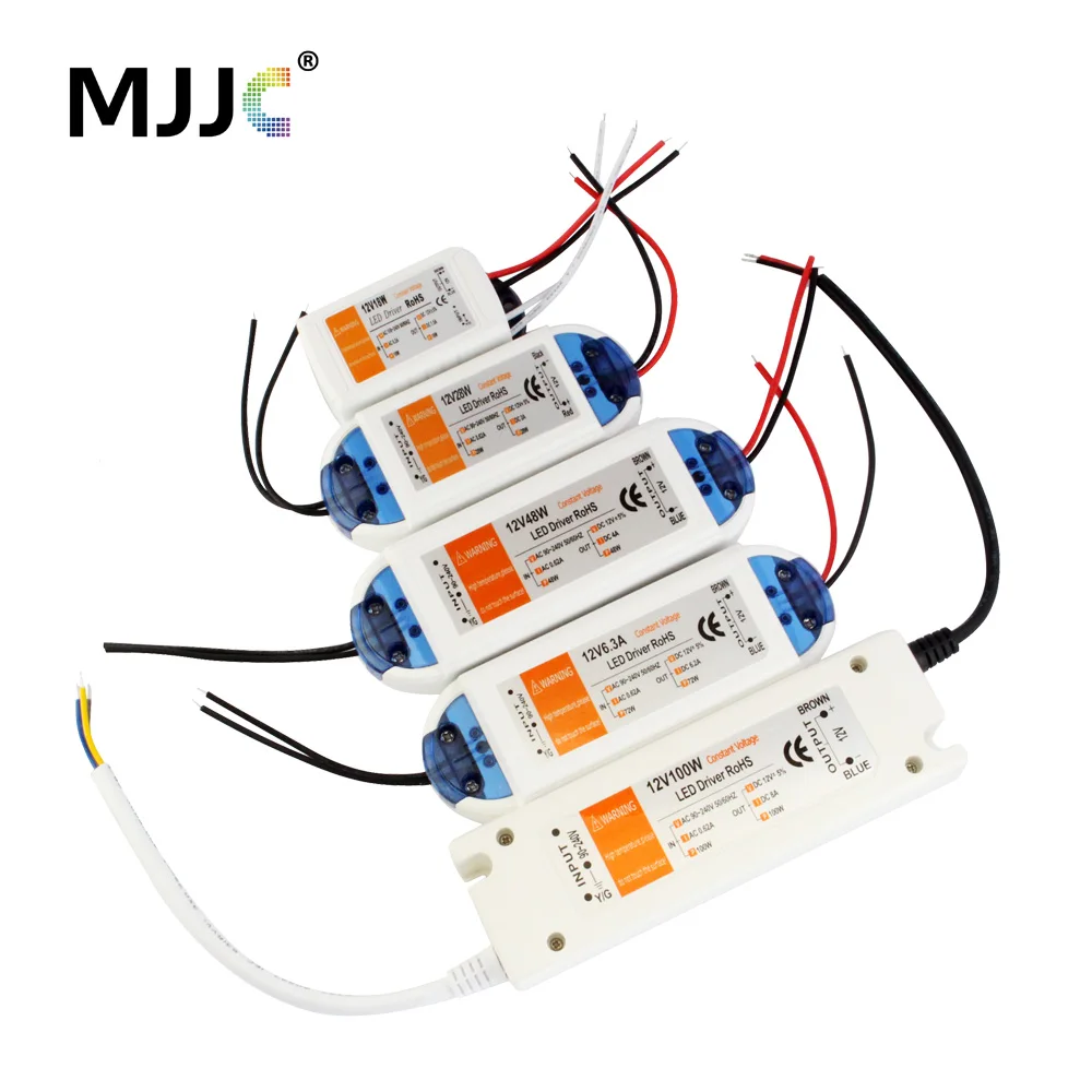 Zasilacz 12 V Sterownik LED 12 V 18 W 28 W 48 W 72 W 100 W AC 110 V 220 V do 12 V DC Adapter transformatora oświetleniowego do taśm LED CCTV