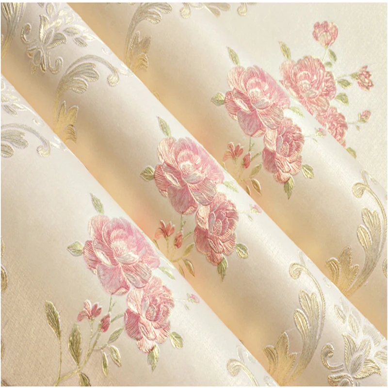 Warm Garden Flowers 3D Wallpaper Precision Embossed Background Non-woven Wall Paper Living Room Bedroom