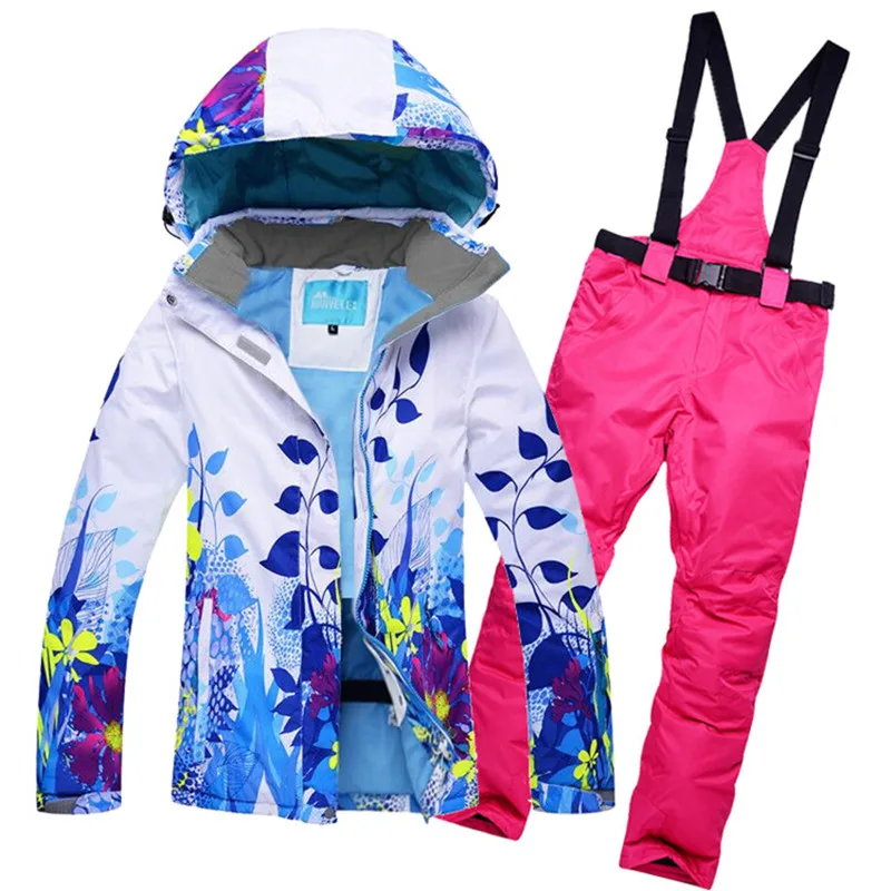 10K Ski Suit Winter Women Thick Warm Skiing Snowboarding Jacket Pants Set Waterproof Windproof Snow Costumes Outdoor Wear