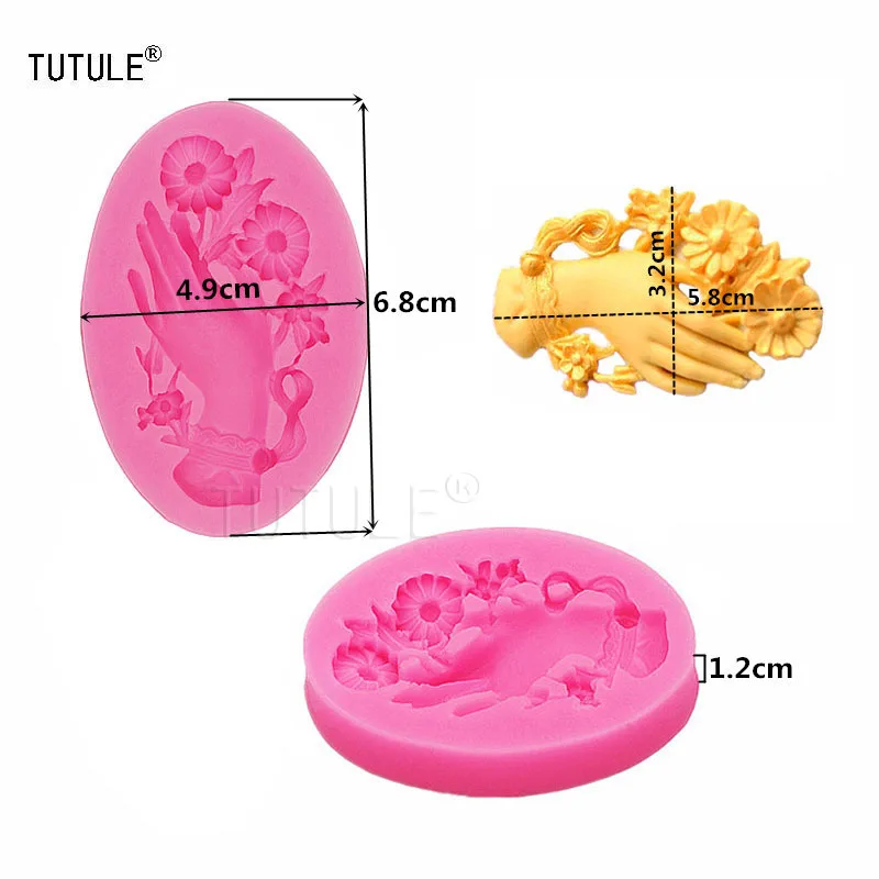 Gadgets-hands molds- flexible silicone push craft dessert mini food  soap mold/ resin  hand print mold