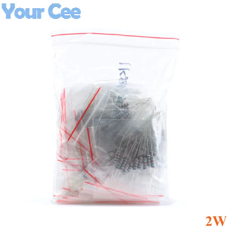 75-300pcs Carbon Film Resistor 2W 0.1R-750R 1K-2M 1W 0.1-750R 1R-2M 3W 0.1-20R 27-750R ohm 5% Resistance Assorted Kit DIY