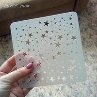 1pc 13*13 Gypsophila Stencils DIY home decoration drawing Laser cut template Wall Stencil Painting for Wood Tiles Fabric