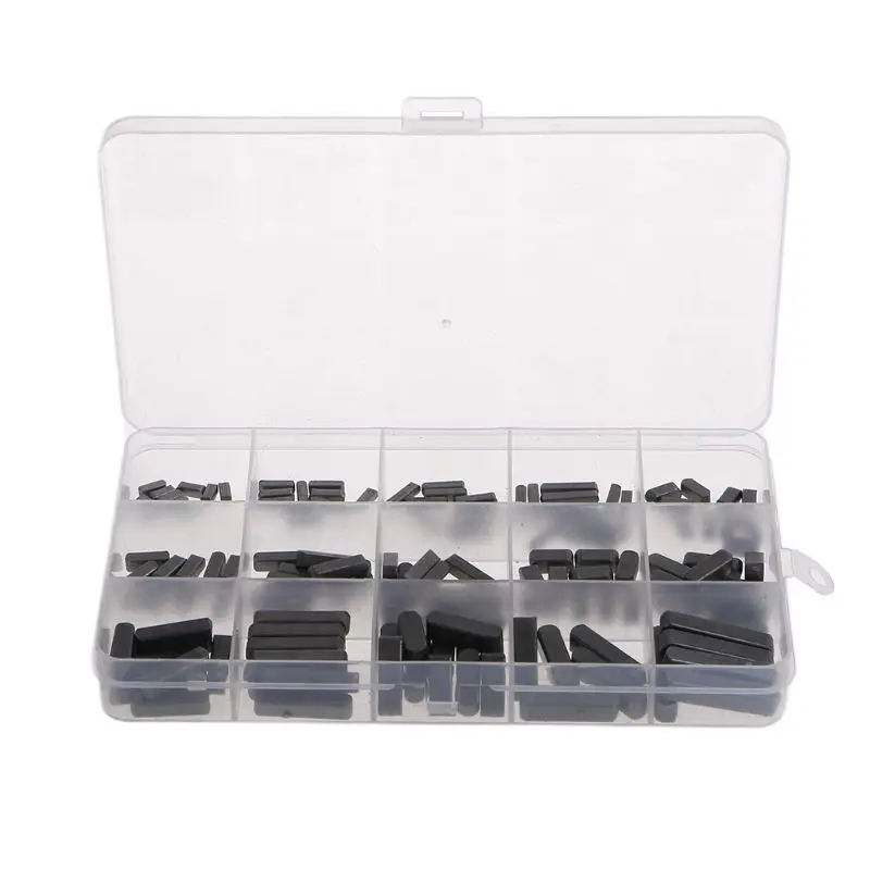 

140pcs Round Ended Key Parallel Shaft Keys Set 8mm 10mm 12mm 16mm 20mm 25mm 30mm Hardware with Box